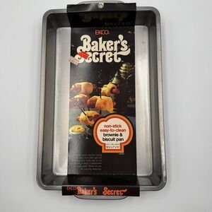 Vintage EKCO Baker's Secret Brownie Biscuit Pan 10x7 NOS Nonstick